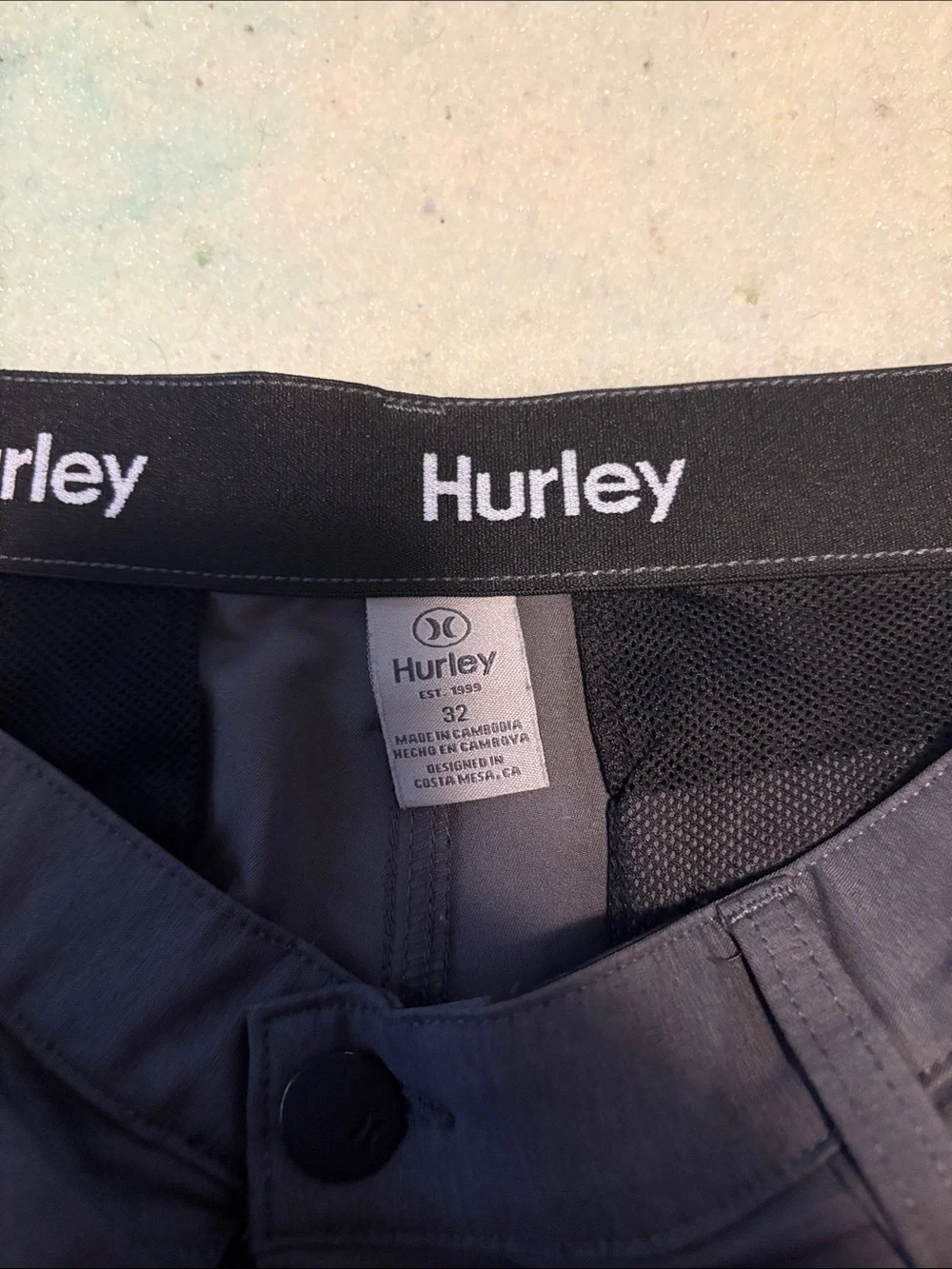 Hurley Men's Charcoal Gray Athletic Shorts